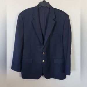 LRL Lauren Ralph Lauren Men's Navy Blue 100% Wool Suit Coat Size 46R